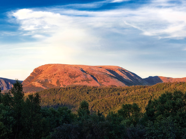 the granite dome of Gros Morne Mountain