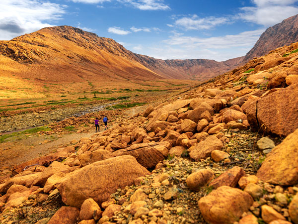 a barren plateau at The Tablelands, Gros Morne Mountain