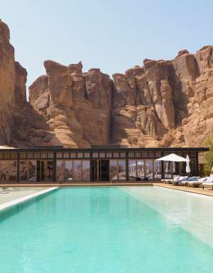 the swimming pool in Habitas AlUla, Saudi Arabia