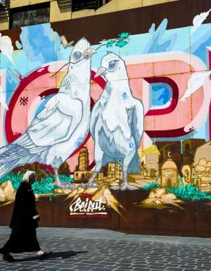 Hope wall mural in Beirut