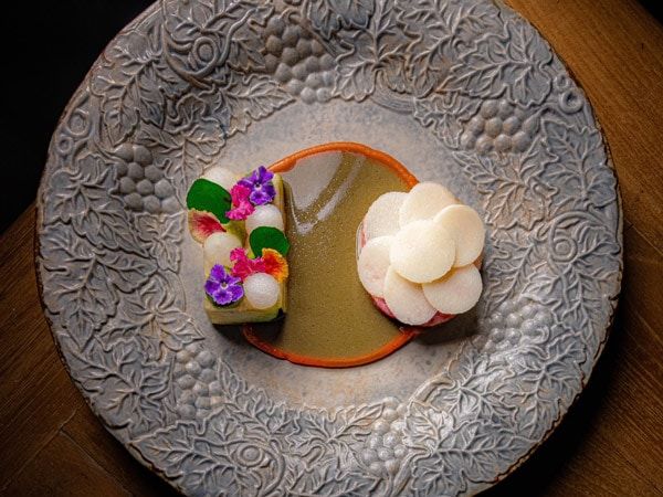 a fine dining plate at Le Du
