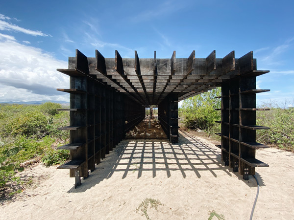 an abstract sculpture in Casa Wabi