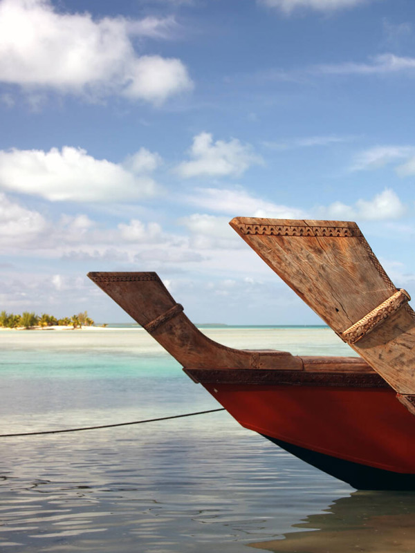 a boat docked at The Cook Islands