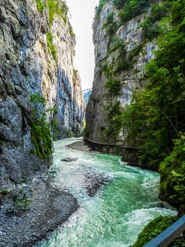 the mystical Aare River in Aareschlucht, Bernese Oberland, Switzerland