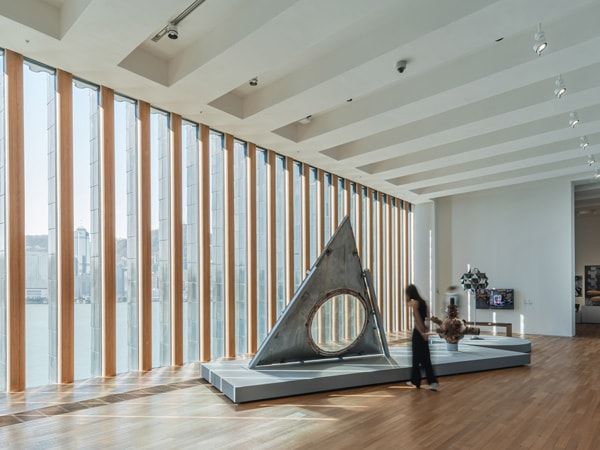 an art collection exhibit at M+ East Galleries, West Kowloon, Hong Kong