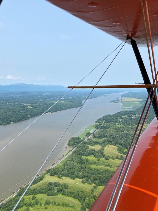 view from the Old Rhinebeck Aerodrome Biplane ride