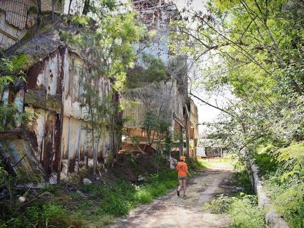 a person jogging around the Phosphate Mine, Nauru