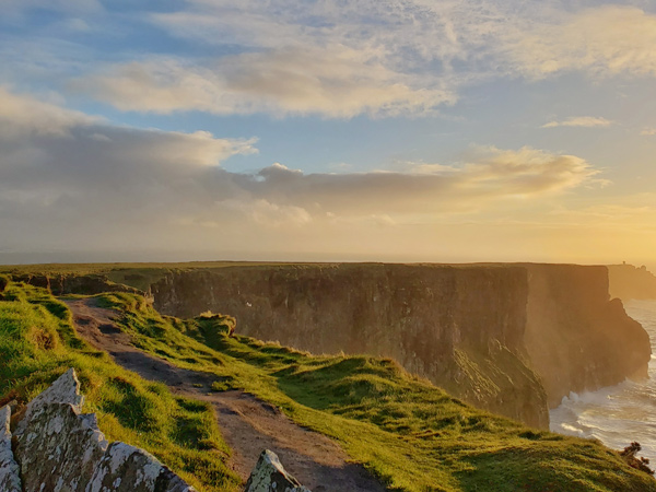 the Cliffs of Moher on a sunny day