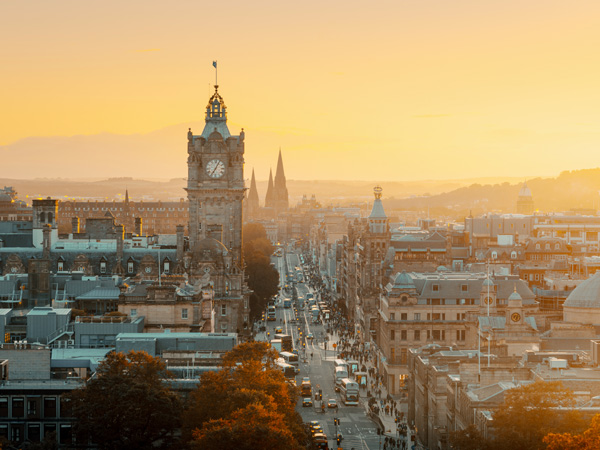the Edinburgh city skyline from Calton Hill