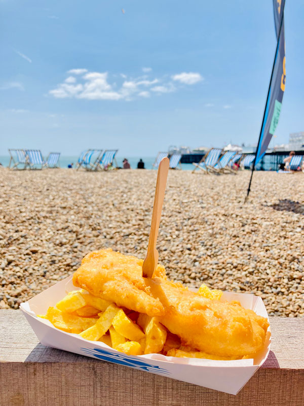 fish and chips at Brighton Beach