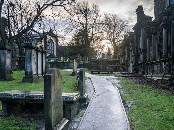the cemetery at Greyfriars Kirkyard