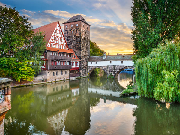 a scenic view of Hangman's Bridge, Nuremberg