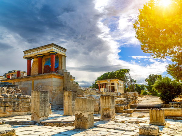 the ancient site of Minotaur at the Palace of Knossos