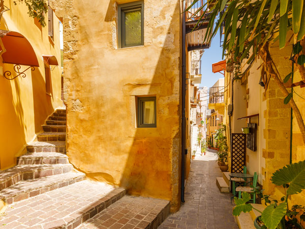 the old town of Chania in Crete