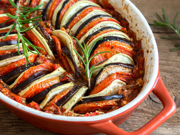 a bowl of ratatouille vegetable stew in Aix-en-Provence