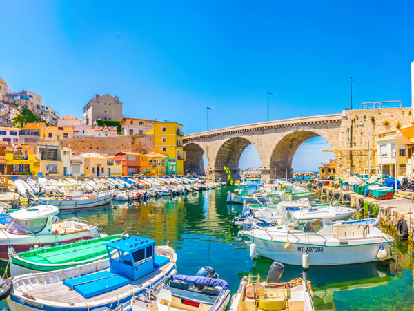 boats moored at Vallon des Auffes port in Marseille