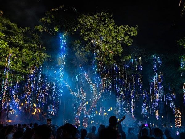 the Ayala Triangle Light Show in Makati City, Metro Manila, Philippines