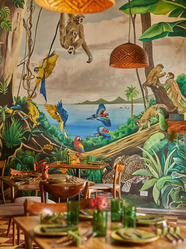 the interior of Celele restaurant, Cartagena