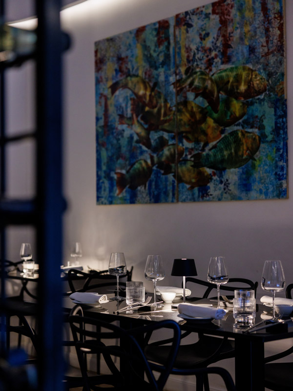 a fine dining setup at Dogma, Rome