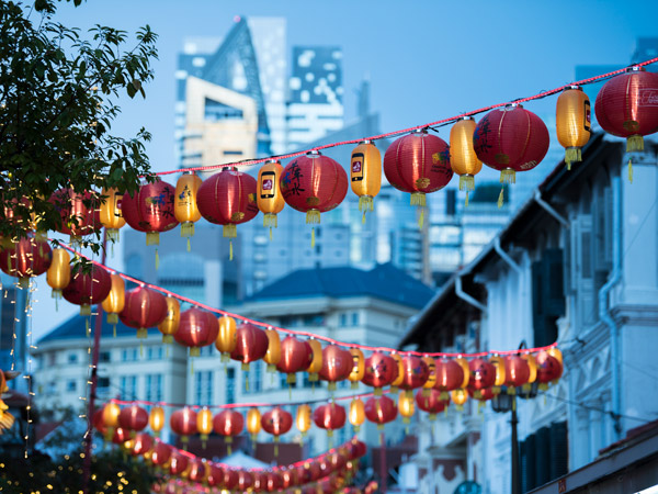 colourful lanterns in Singapore, Chinatown