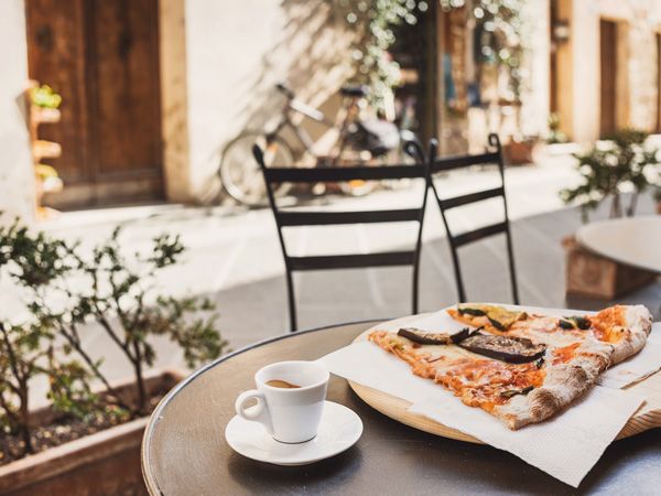 pizza on the table at Gino Sorbillo