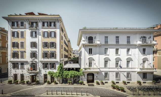 Exterior of Hotel Locarno in Rome Italy