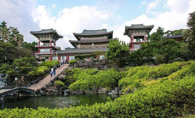 The Buddhist temple of Yakcheonsa Jeju Island