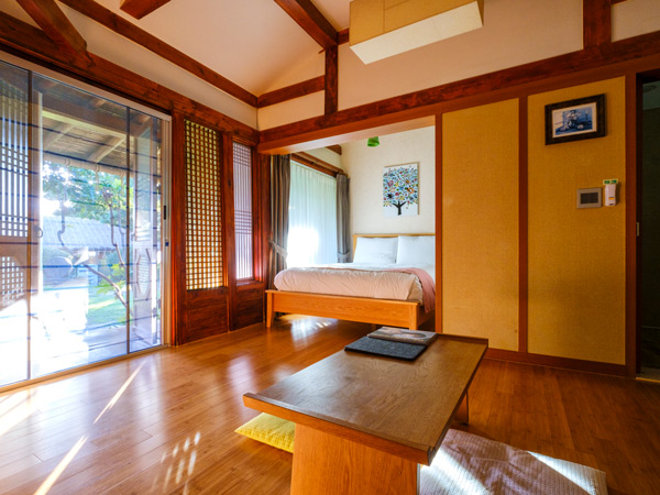 a hanok or traditional Korean housing