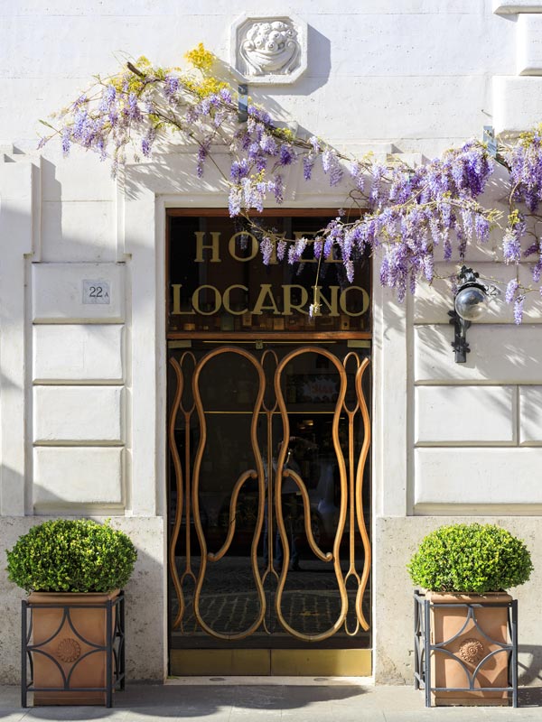 Hotel Locarno exterior in Rome, Italy