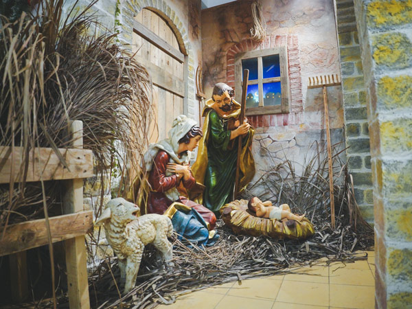 the Belen or nativity scene, a three-dimensional art depiction of the birth of Jesus Christ in a manger