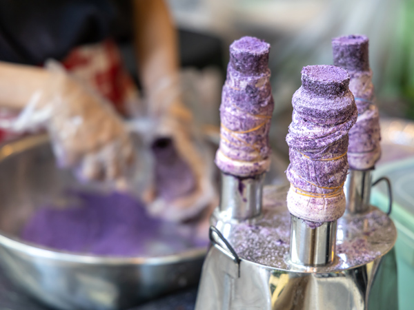 the purple tubes used to cook puto bumbong in the Philippines