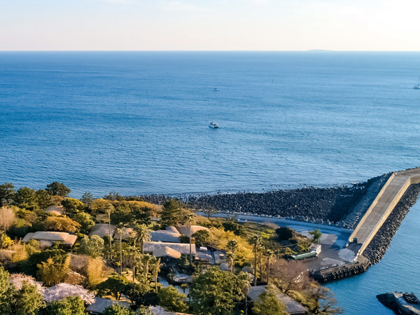 Aerial view of Seaes Hotel on Jeju Island in South Korea