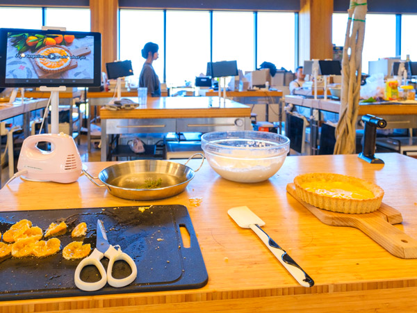 ingredients for making tart on the table, Toto Atelier Cooking Class