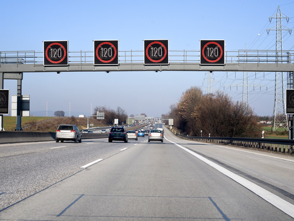 a highway with cars