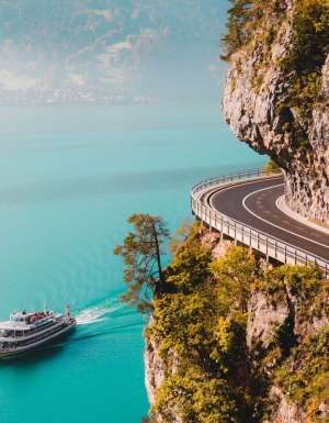 Cruise ship on Lake Thun in Switzerland