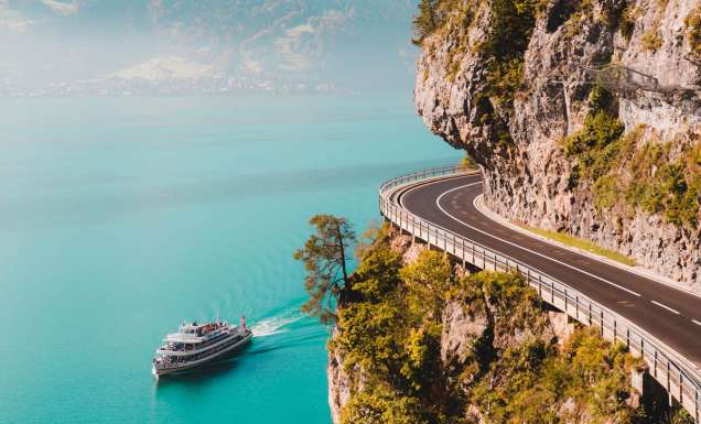 Cruise ship on Lake Thun in Switzerland