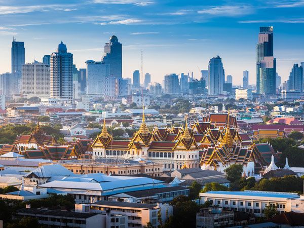 the city skyline of Chiang Rai in Northern Thailand