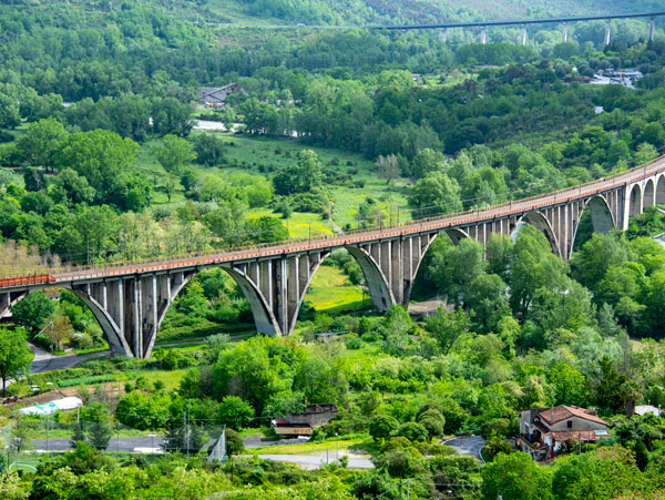 a sleeper train passing through the Trenitalia Campania Region