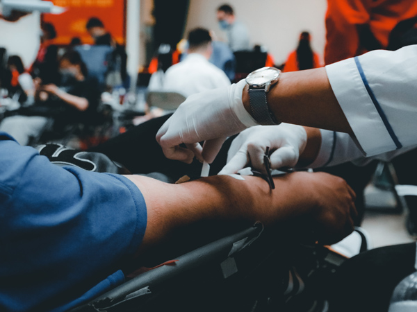 a patient getting first aid