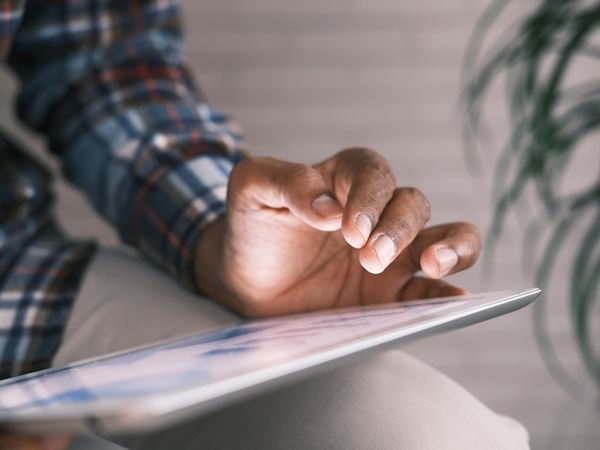 a person using a tablet