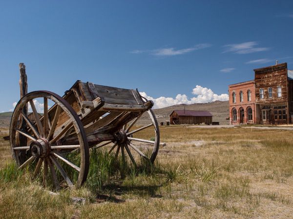 an old wagon in Bodie, California, USA