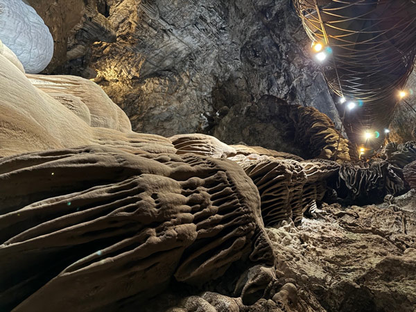 inside the Moaning Caverns in California