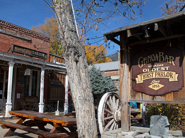 the exterior of Genoa Bar and Saloon in Nevada
