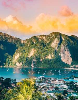 an aerial view of Krabi, Thailand