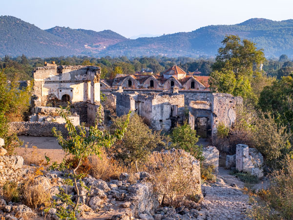 abandoned homes in Kayaköy, Turkey