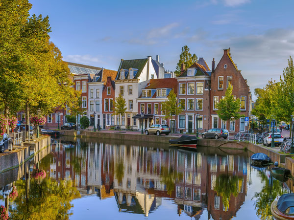 the charming cityscape of Leiden, Netherlands