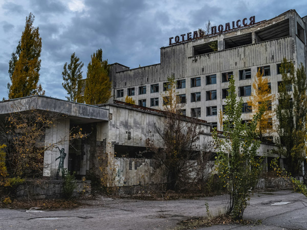 the Pripyat ghost town near Chernobyl Nuclear Power Plant in Ukraine