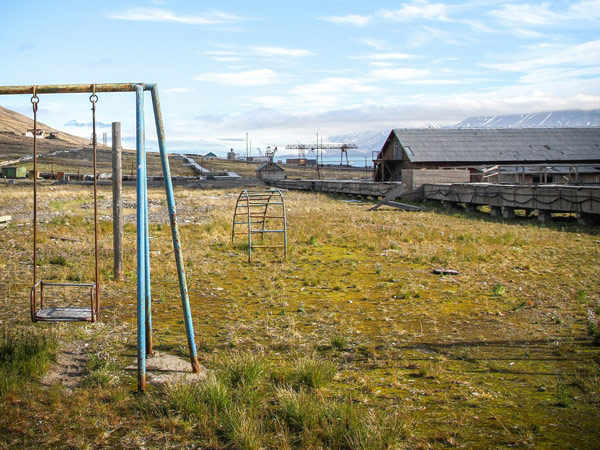 an old playground in Pyramiden, Svalbard, Norway