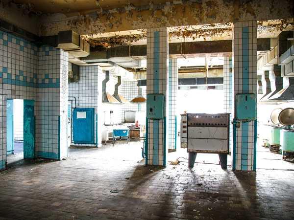 an abandoned chemical plant at Pyramiden, Svalbard, Norway
