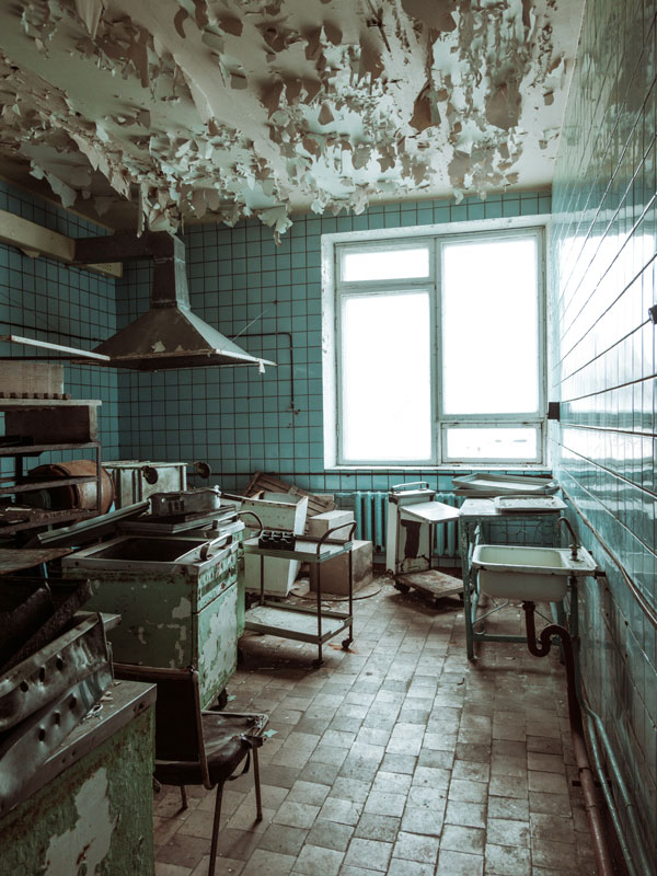 an abandoned chemical plant at Pyramiden, Svalbard, Norway